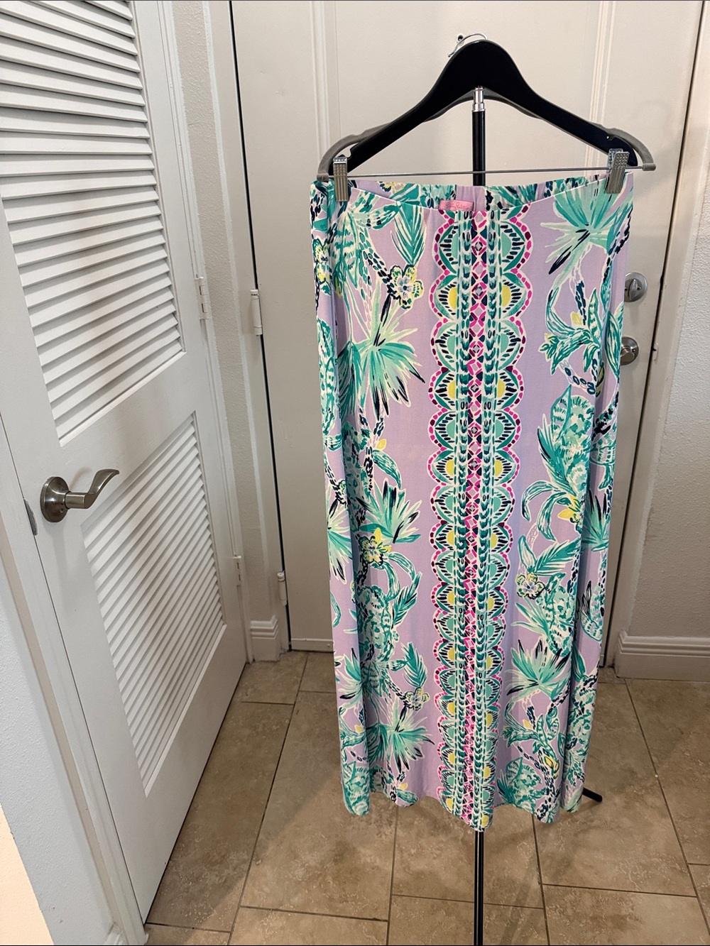 Lilly Pulitzer light purple Tropical Print Maxi Skirt